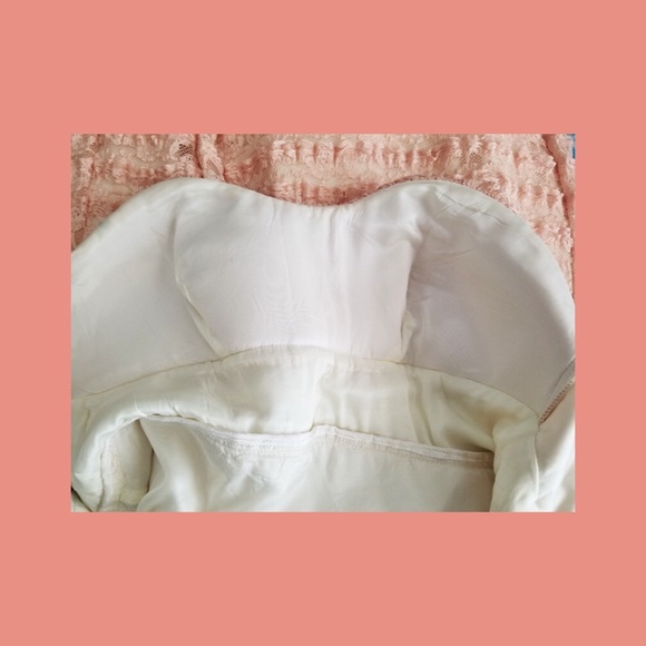 Retro Glam Coquette Pink Chantilly Lace Strapless Sweetheart Prom Party Dress - Picture 6 of 9